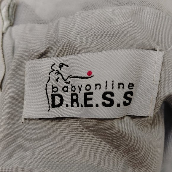 PROM/WEDDING LIGHT GRAY TULLE WITH FLORAL APPLIQUES BY BABYONLINE D.R.E.S.S. - Picture 10 of 13